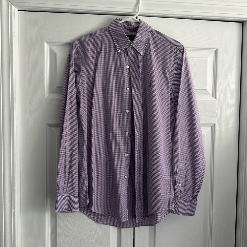Ralph Lauren purple gingham checked button down shirt